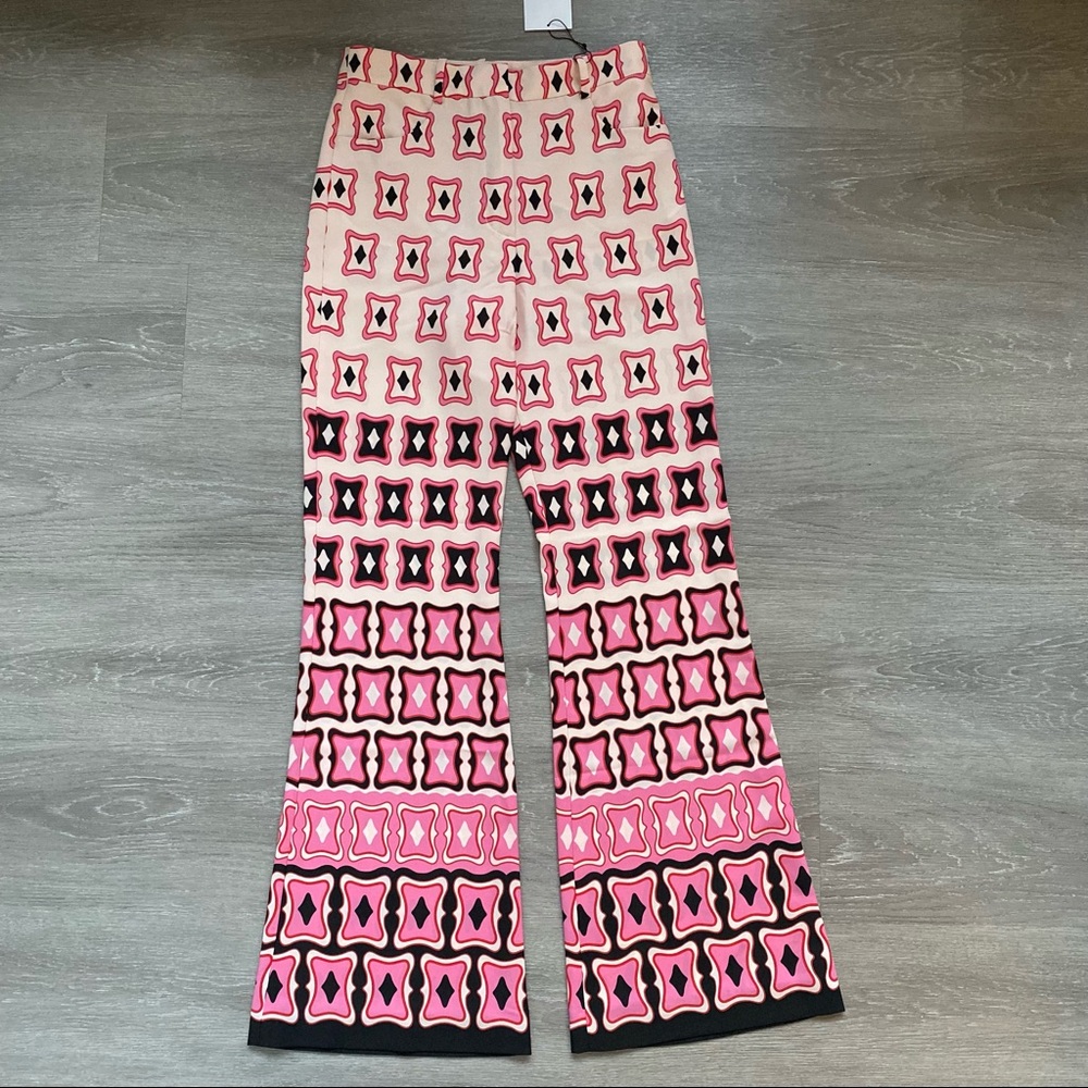 Zara Printed Flare Pants Geometric - Picture 8 of 11